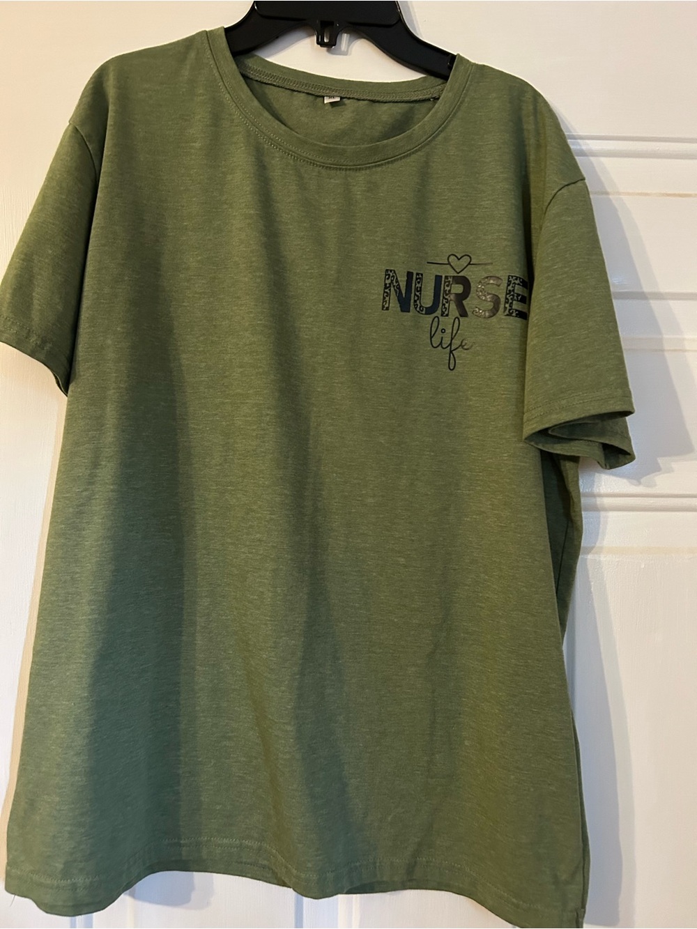 NWOT Size XL Nurse Life Olive Green Short-Sleeve Tee